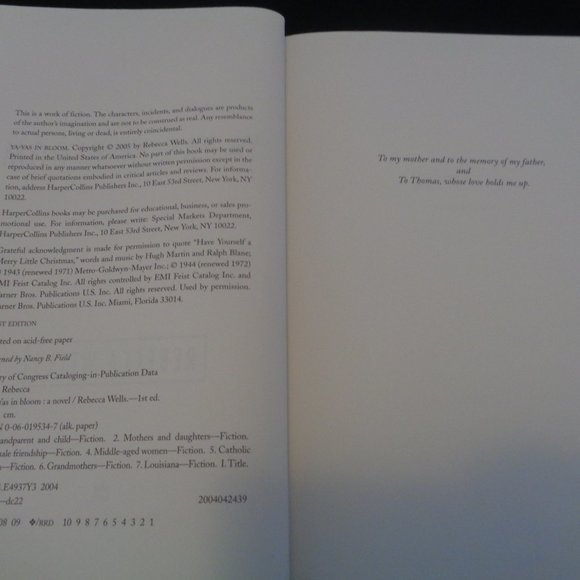 YA-YAS IN BLOOM BY REBECCA WELLS 2005 FIRST EDITION - Picture 6 of 11